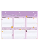 Purple Grid Weekly Desk Pad