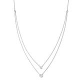 Double Layer Appeal Framed CZ Necklace