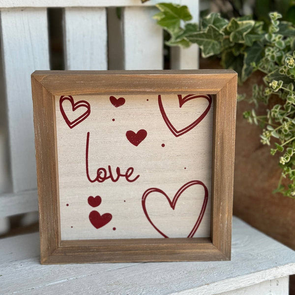 SW-3048 - Love Hearts Framed Sign