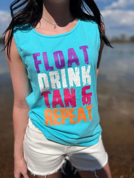 Float Drink Tan Repeat Tank Top Plus