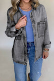 Denim Mineral Wash Patch Pocket Jacket