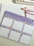 Purple Grid Weekly Desk Pad