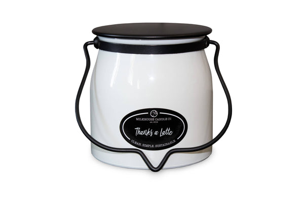 16 oz Butter Jar Candle: Thanks a Latte