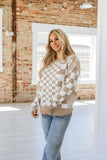 Lexee Checkered Round Neck Sweater