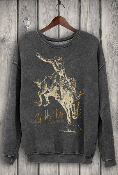 GIDDY UP FOIL MINERAL SWEATSHIRTS