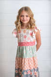 Kids Daisy & Checkered Tiered Spring Easter Summer Dress