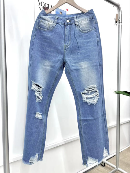 Distressed Flared Jeans