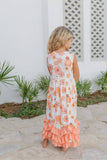 Girls 3 Tiered Terra Cotta Spring Summer Ruffles Dress