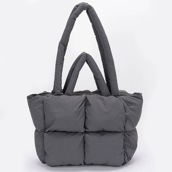 Nylon Quilted Padded Tote Bag