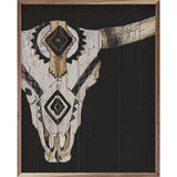 Tribal Longhorn Skull Black