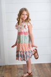 Kids Daisy & Checkered Tiered Spring Easter Summer Dress