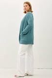 PLUS COTTON BLEND KNIT OPEN FRONT CARDIGAN