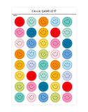 Colorful Smiley Faces Sticker Sheet