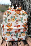 Western Emoji Printed Medium Size Backpack for Kids