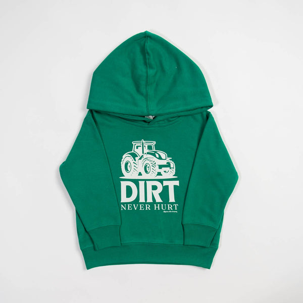 Graphic Western 'Dirt Never Hurt' Green Toddler/Youth Hoodie