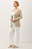 PLUS COTTON BLEND KNIT OPEN FRONT CARDIGAN