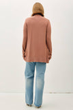 PLUS COTTON BLEND KNIT OPEN FRONT CARDIGAN