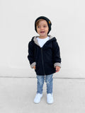 Little Bipsy Reversible Fleece Zip Hoodie - Black