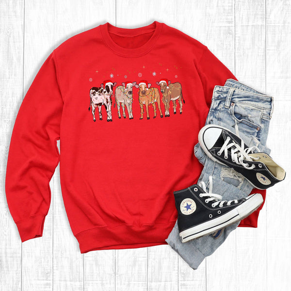 Western Christmas Cows Sweatshirt