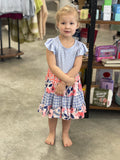 Girls Ava Periwinkle & Blue Ruffle Tiered Easter Dress
