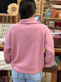 Libby Scuba Half Zip Pullover - Light Rose