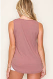 Pointelle Tank - Dusty Rose