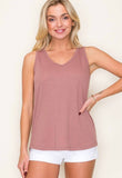 Pointelle Tank - Dusty Rose