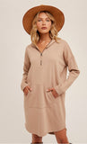 Hoodie Terry Dress with pockets