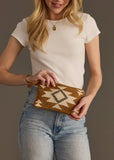 Camel, Cream & Gray Aztec Wristlet