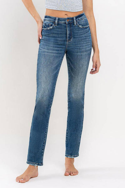 VERVET HIGH RISE STRETCH SLIM STRAIGHT JEANS