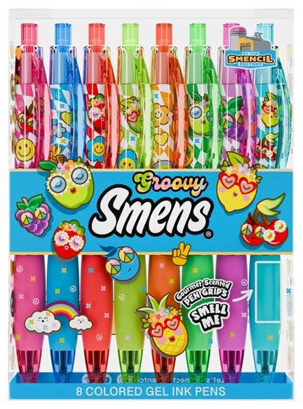 Groovy Gel Smens Set of 8 - Scented Grip Pens