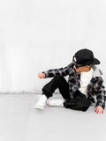 Little Bipsy Hooded Flannel - Black