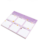 Purple Grid Weekly Desk Pad