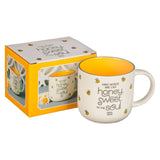 Honey Bee White and Yellow Ceramic Coffee Mug - Pro 16:24