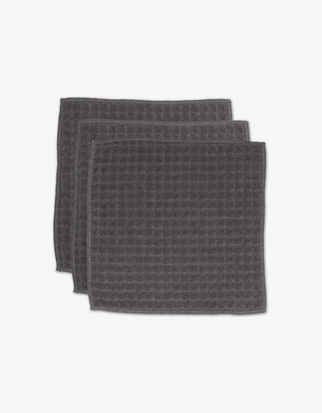 Charcoal Waffle Washcloth Set