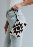 Cream & Black Aztec Wristlet