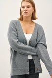 PLUS V-NECK BUTTON DOWN RIBBED CARDIGAN SWEATER