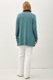 PLUS COTTON BLEND KNIT OPEN FRONT CARDIGAN