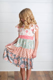 Kids Daisy & Checkered Tiered Spring Easter Summer Dress