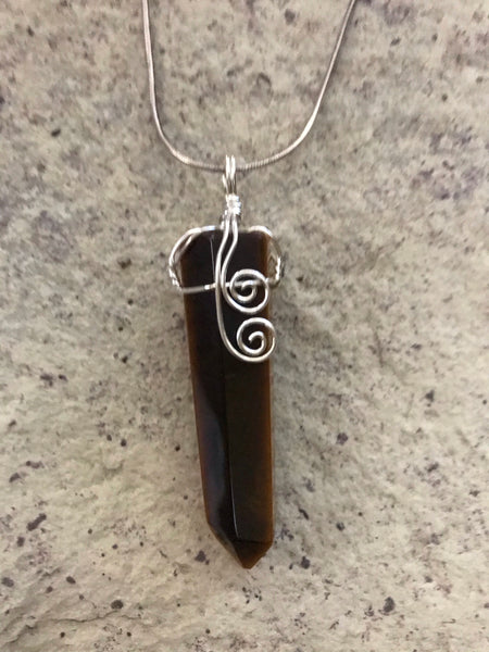 Tiger Eye Pendant and sterling silver chain